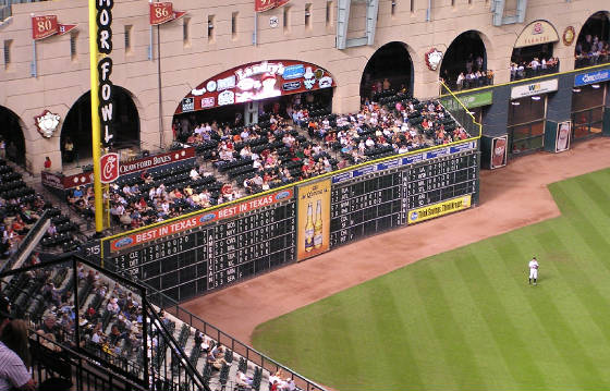 The Out of Town board - Minute Maid Park